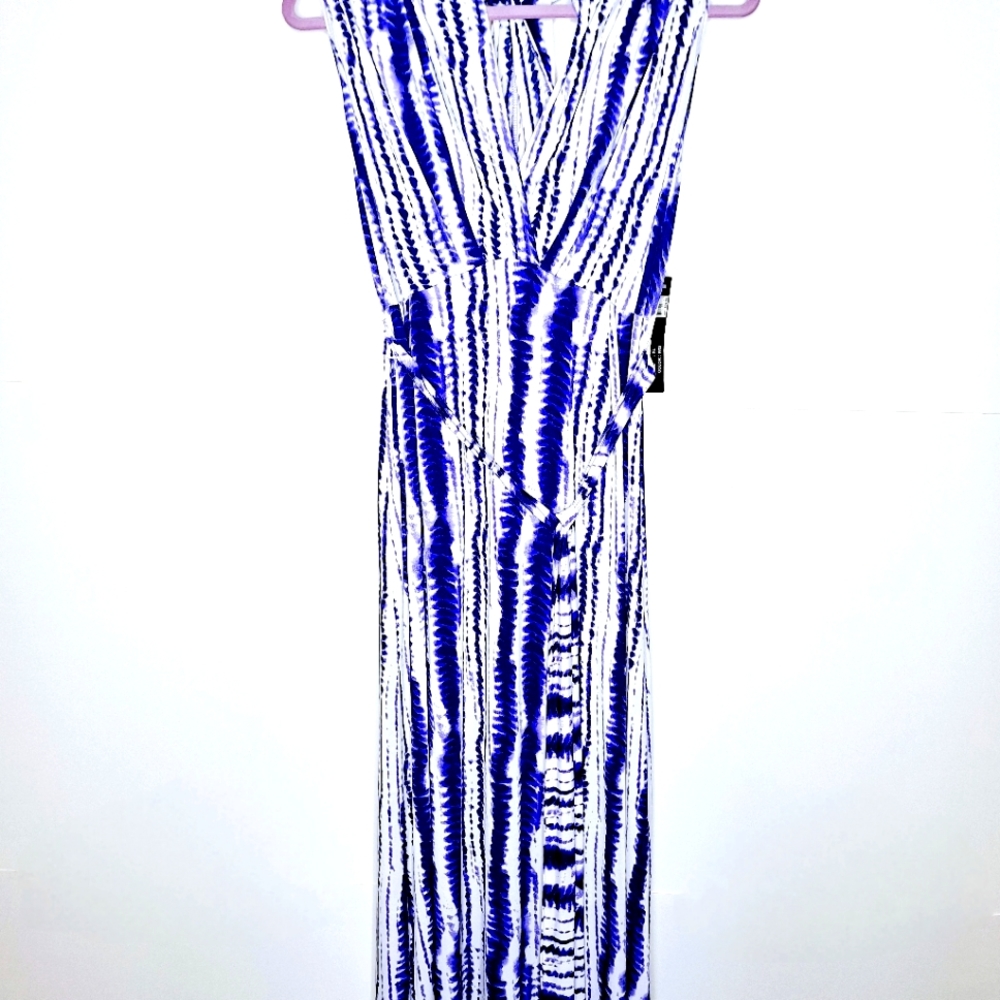 NWT "The purple summer" tye-dyed plus size dress, cover-up, and shoes bundle.